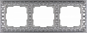 Рамка на 3 поста / WL07-Frame-03 матовый хром