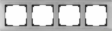 Рамка на 4 поста / WL02-Frame-04 глянцевый никель