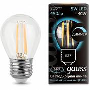 Gauss LED 5w-4200-E27-D филамент шар лампа диммируемая