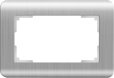 Рамка для двойной розетки / WL12-Frame-01-DBL серебряный