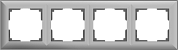 Рамка на 4 поста / WL14-Frame-04 серебряный
