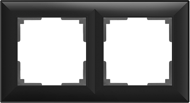 Рамка на 2 поста / WL14-Frame-02 черный-матовый