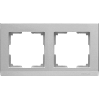 Рамка на 2 поста / WL04-Frame-02 серебряный