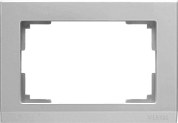 Рамка для двойной розетки / WL04-Frame-01-DBL серебр.