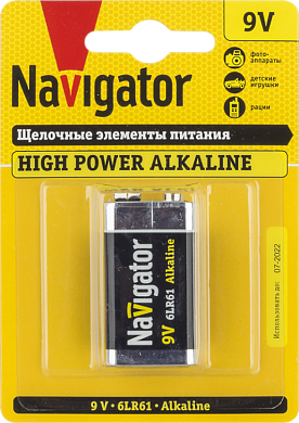Батарея NBT-NE-6LR61-BP1 9V Navigator