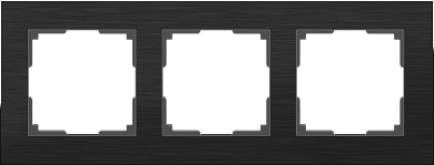 Рамка на 3 поста / WL11-Frame-03 черный алюминий