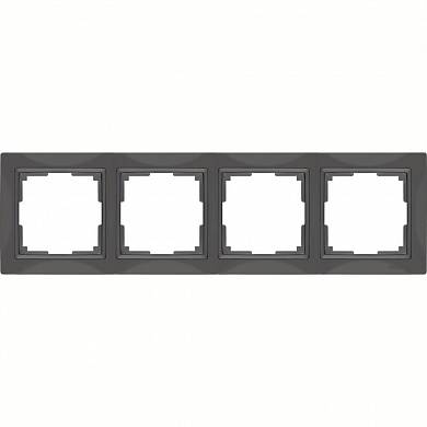 Рамка на 4 поста / WL03-Frame-04 Basic серо-коричневый
