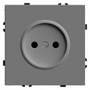 Розетка 1 б/з со шторками. (механизм) 10А платиново-серый