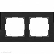 Рамка на 2 поста / WL11-Frame-02 черный алюминий