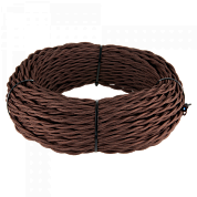 Ретро кабель витой 2 x 1,5 коричневый 1м