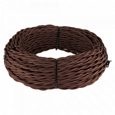 Ретро кабель витой 2 x 1,5 коричневый 1м