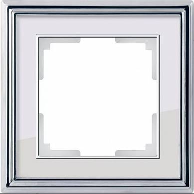 Рамка на 1 пост / WL17-Frame-01 хром/белый