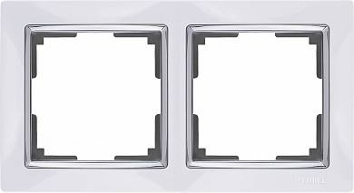Рамка на 2 поста / WL03-Frame-02 белый