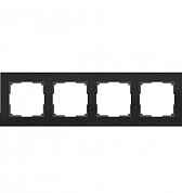 Рамка на 4 поста / WL11-Frame-04 черный алюминий
