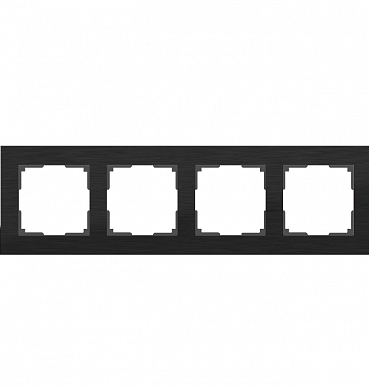 Рамка на 4 поста / WL11-Frame-04 черный алюминий