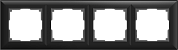 Рамка на 4 поста / WL14-Frame-04 черный-матовый